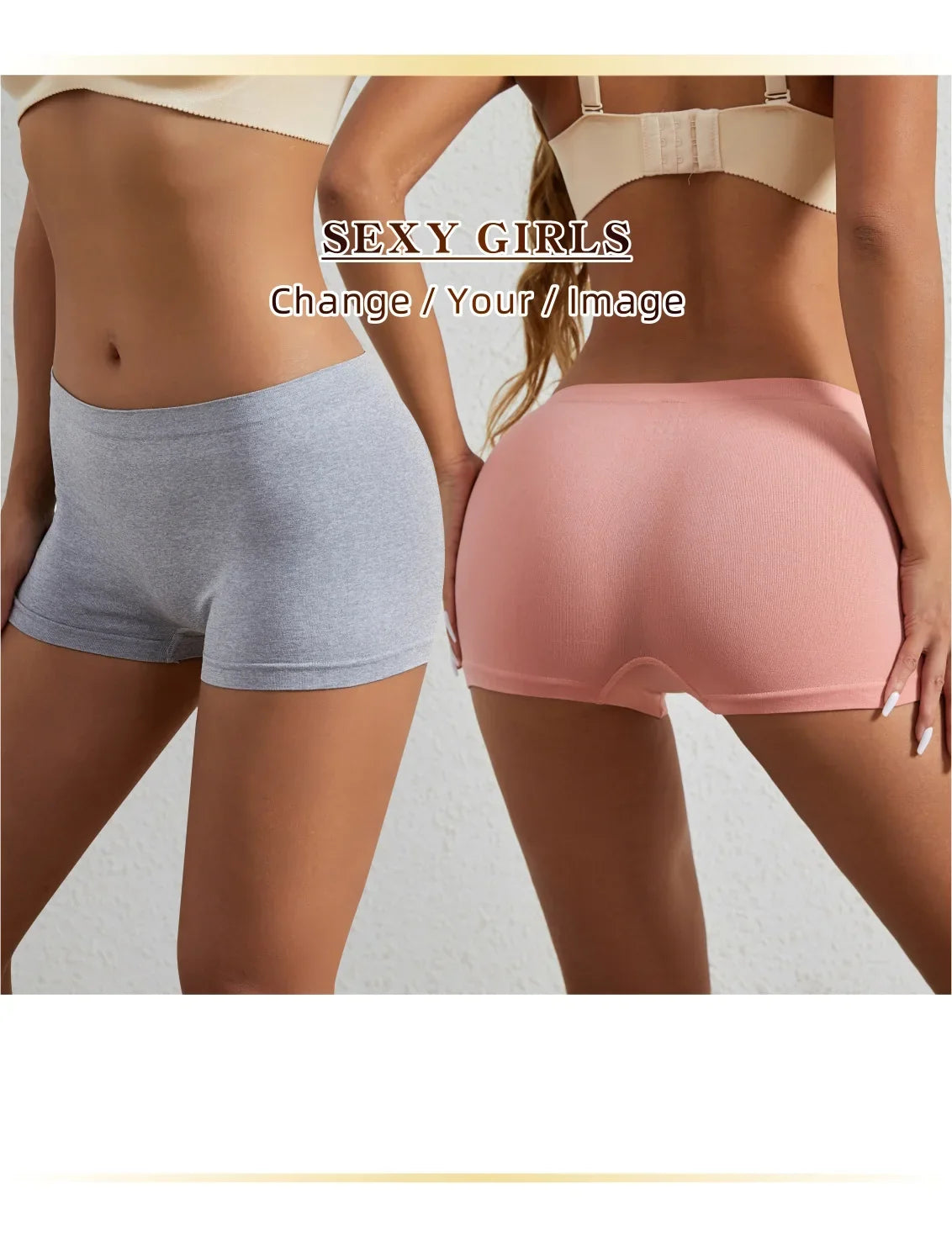 Women's underwear, compression pants, sports shorts, solid color underwear, comfortable and close fitting flat underwear
