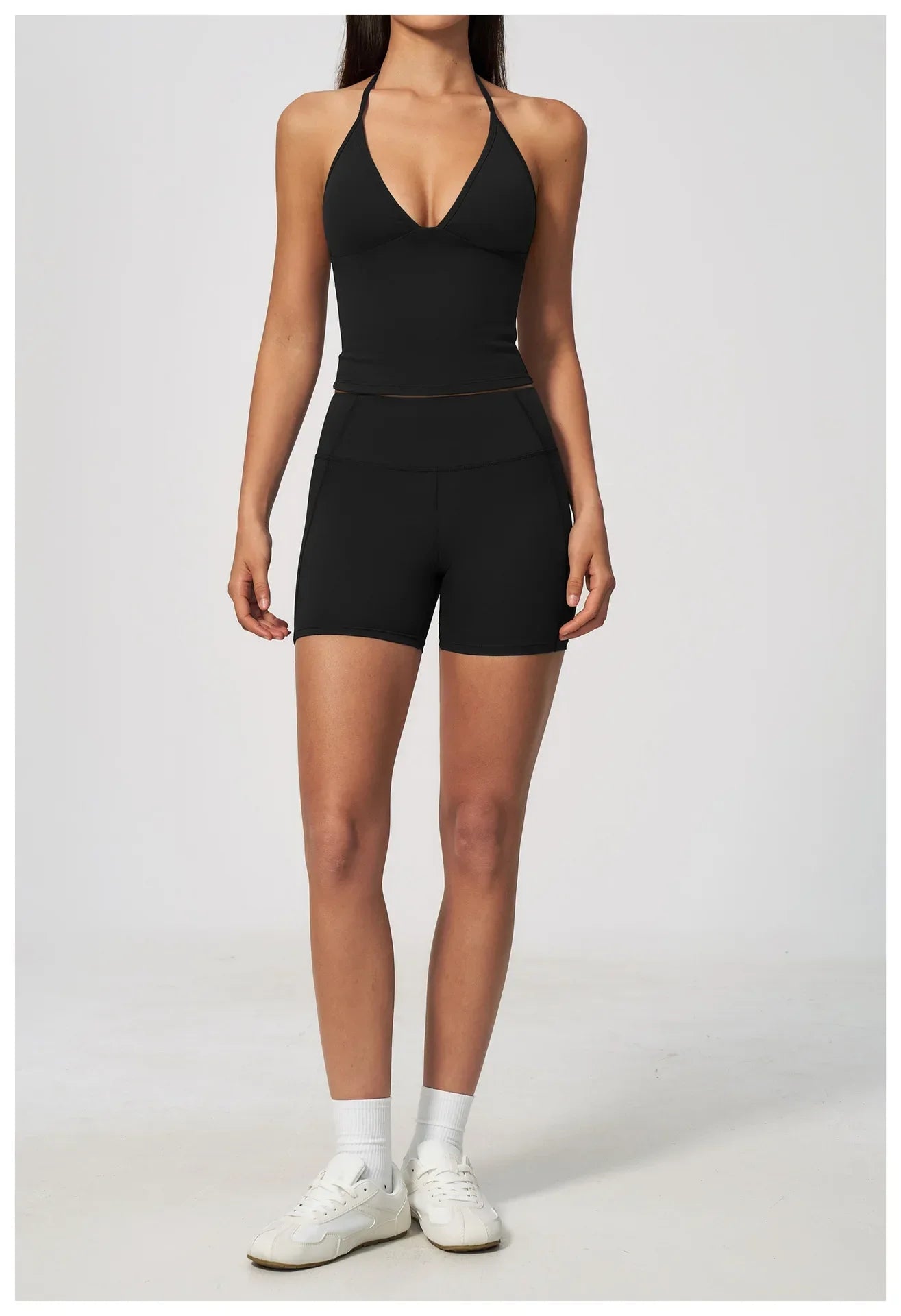 Sexy V Neck Yoga Vest Women Quick Dry Shockproof Slimming Sports Tank Top Cloud Feeling Sanded Workout Fitness Running Vest