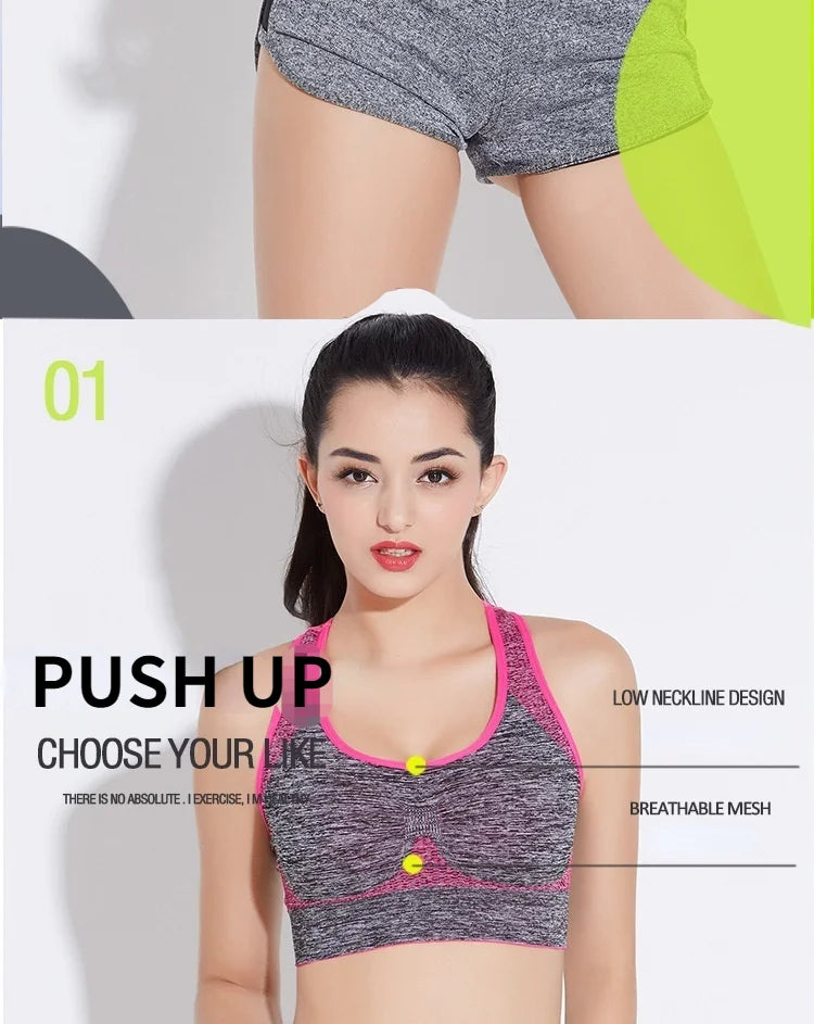 New Sports Bra Women Seamless Gym Jogging Crop Top Female Tops Yoga Fitness Shockproof Vest Sport Bras for Women Sutian Feminino