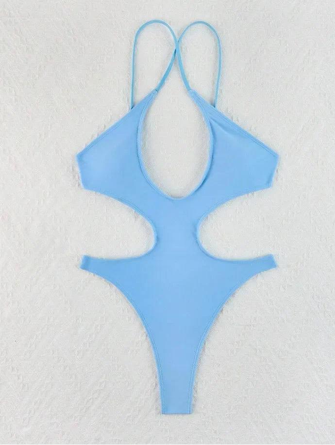 DEKA Vintage Plus Size Solid Sexy Bikini Set Women One Piece Swimwear Tummy Control Swimsuit Bathing Suit Beachwear
