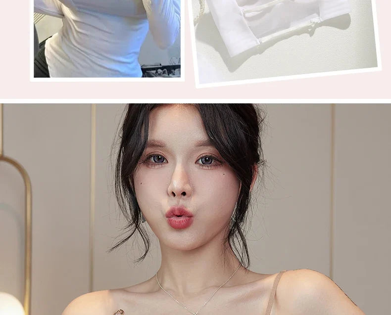 MOYISU Low Back Bra Small Chest -Thickened Pads Convertible Straps Seamless Enhancer for Dresses Elegant Exposed Shoulder Design