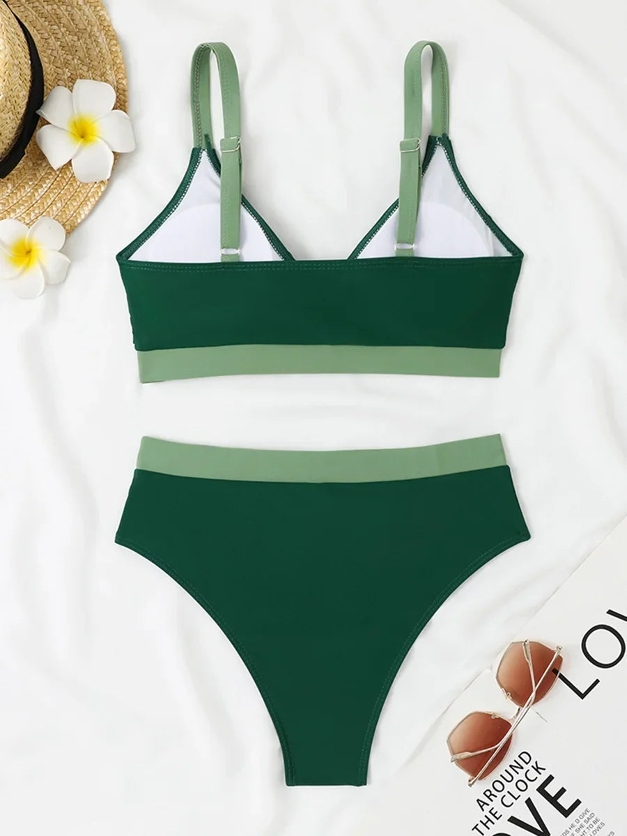 2026 Strappy Bikini High Waist Swimsuit Women Sexy Solid Swimwear Female Bathers Swimming Bathing Swimming Swim Suit Beachwear