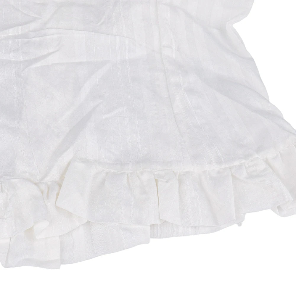 Phantasy Y2K Women Tops White Lace T-Shirt Button Tees Vintage French Style Tops 2025 Spring Summer Tops Female Streetwear