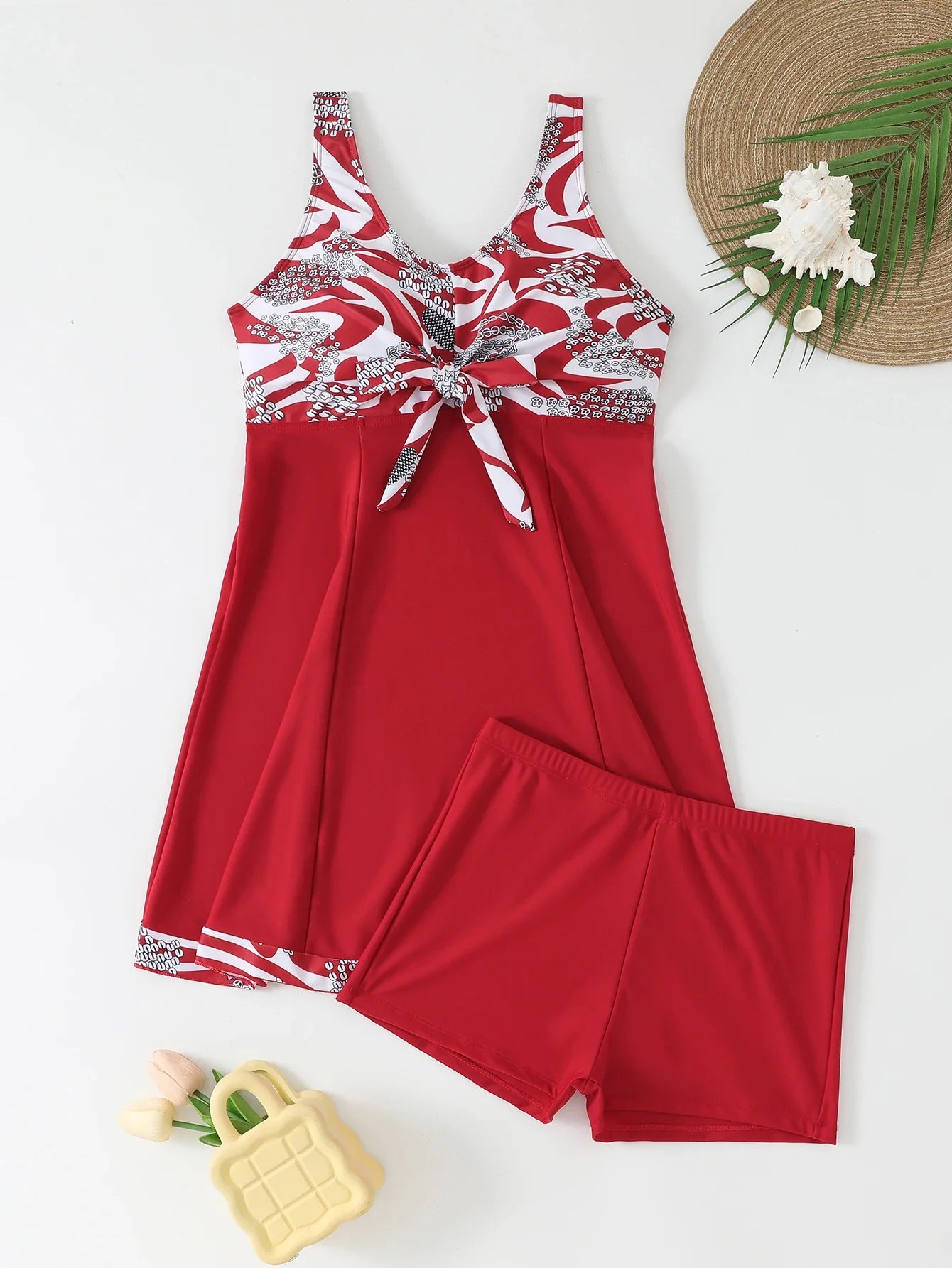 Printed Tankini 2026 Padded Swimsuit Women Shorts Swimwear Female Beach Dress Bathers Bathing Swimming Swim Suit