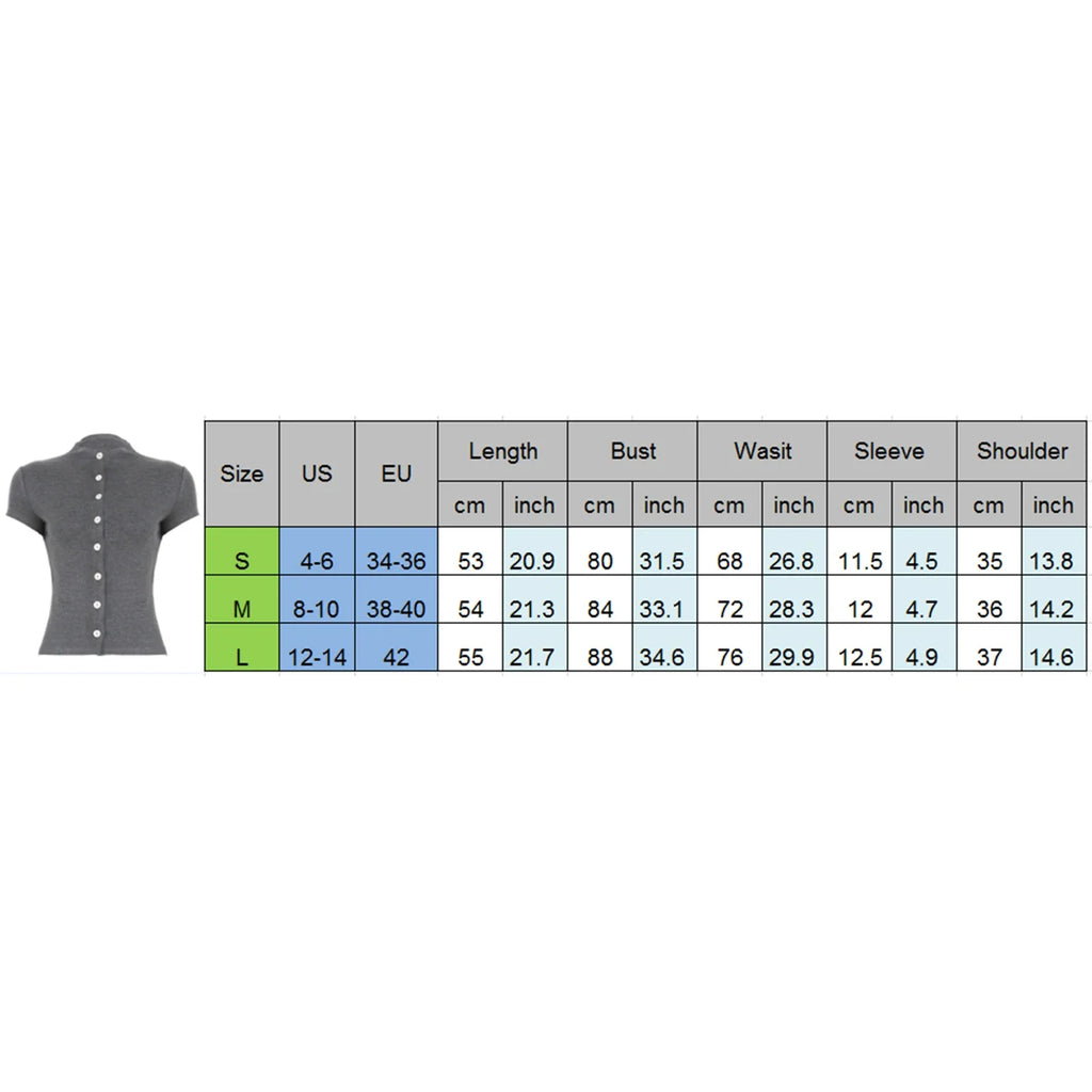 Women's Summer Casual Slim Fit Basic Tops Short Sleeve Round Neck Solid Color Button Up T-shirts