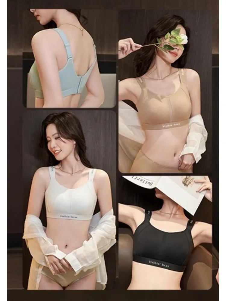 MOYISU Wireless Minimizer Sports Bra Adjustable Support Anti Sagging Seamless Comfort Breathable Large Bust No Underwire Everyd