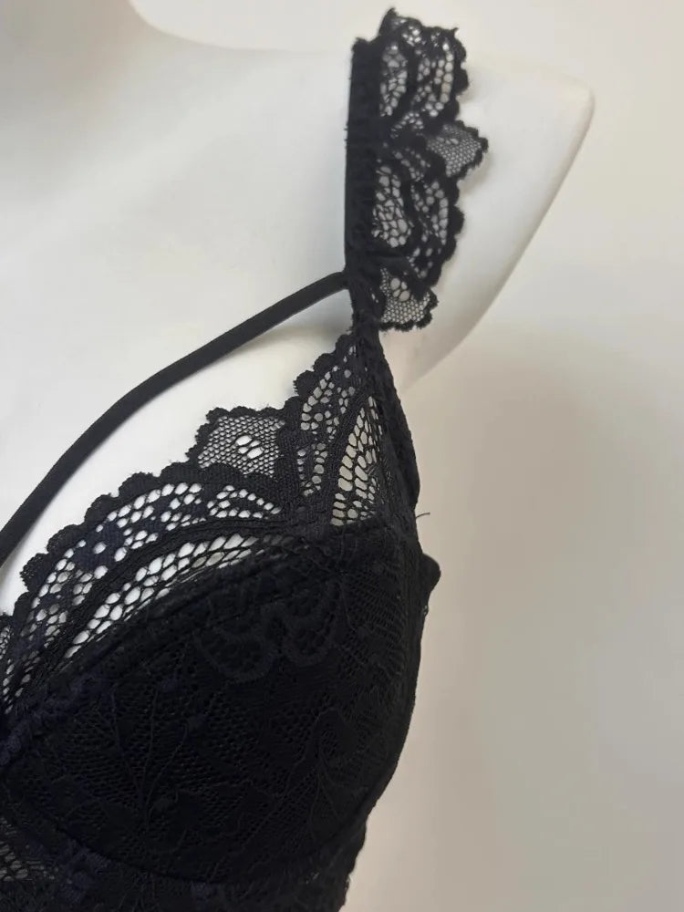 MOYISU Minimizer Bra French Lace for Large Bust, Anti Sagging Full Coverage Push Up Underwire Set, Sensuous Women Sexy Bra & Set