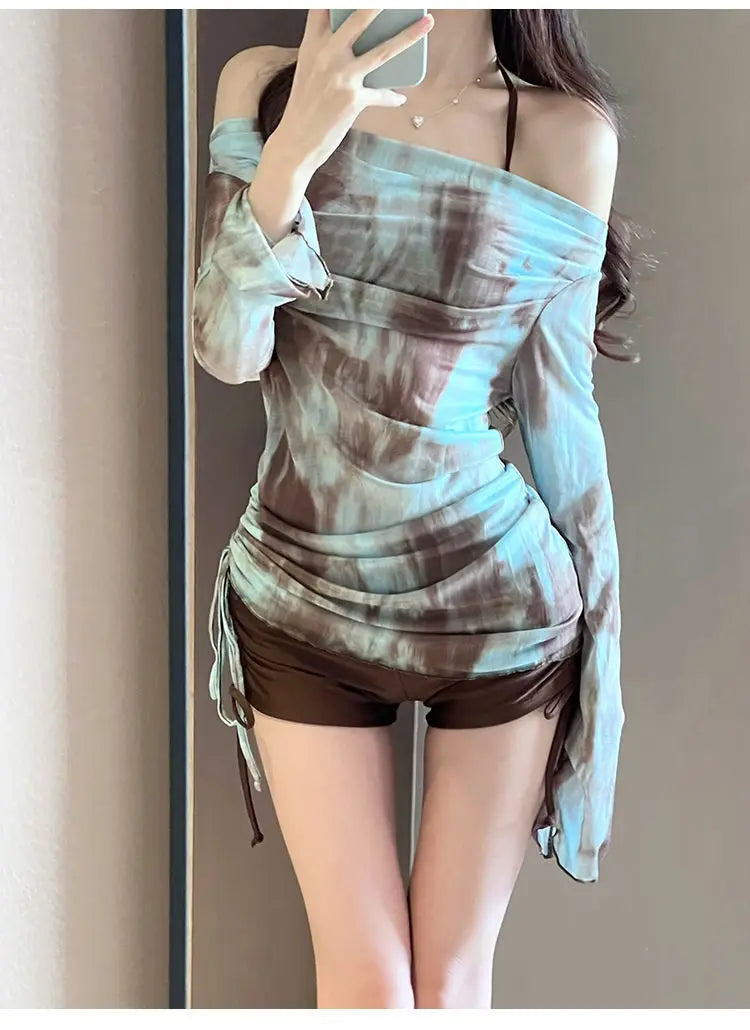Swimsuit Women's Split Bikini Three Piece Set Sexy Gathering, Covering The Belly Show Off Weight, Soaking in Hot Spring Vacation