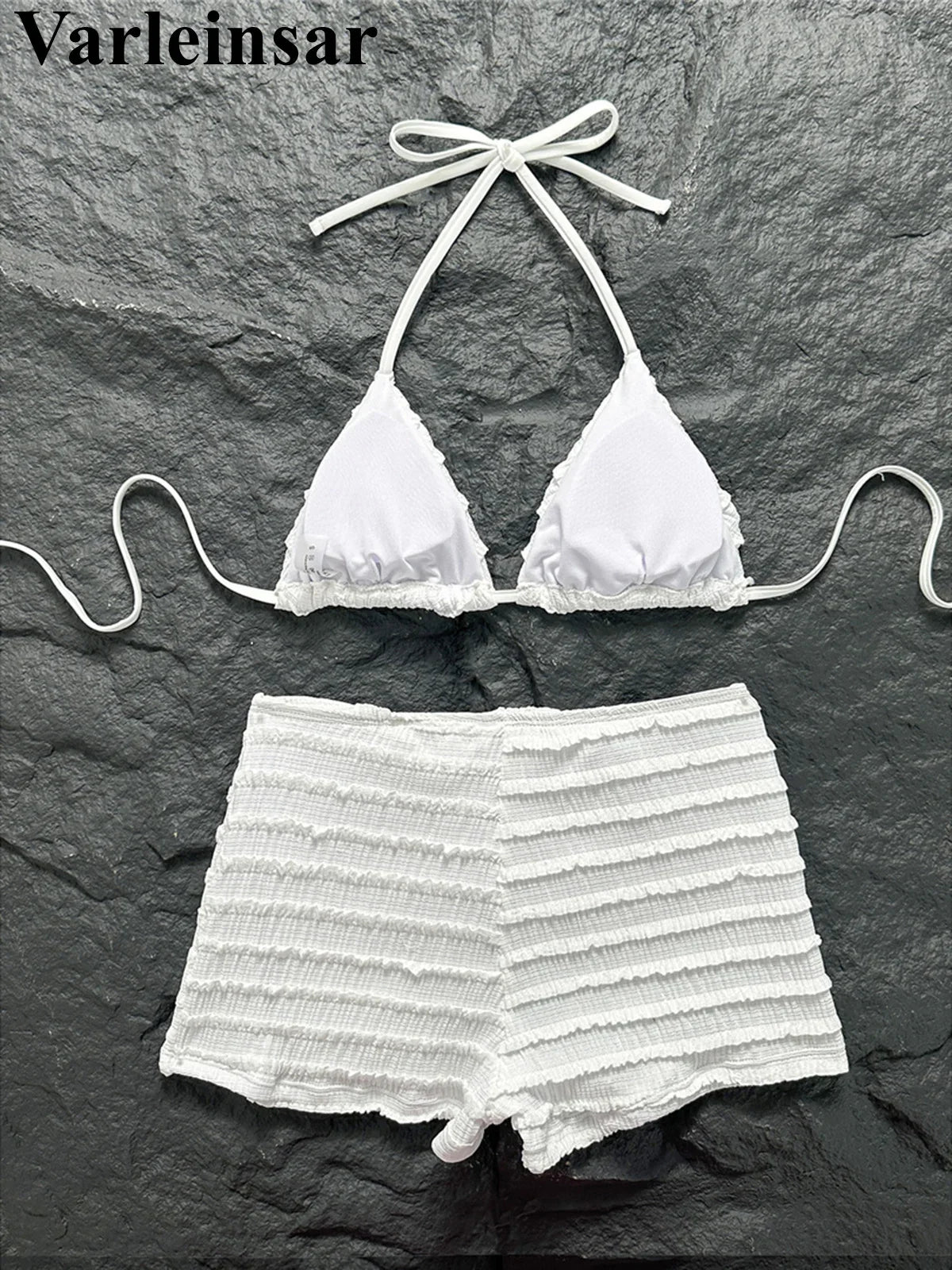 Sequins Starfish Halter High Waist Bikini Female Swimsuit Women Swimwear Two-Pieces Bikini Set Bather Bathing Suit Swim V8215