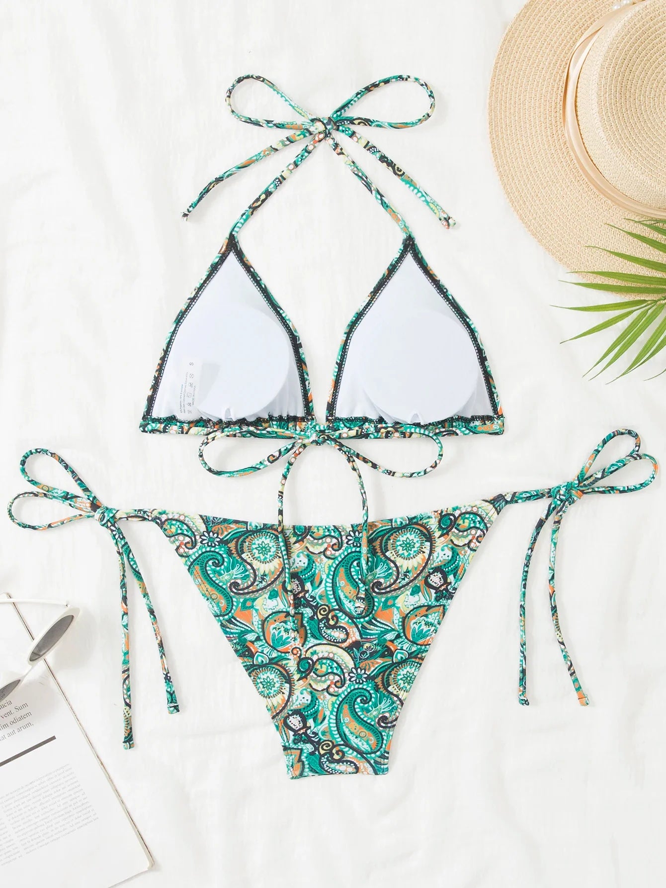 2026 Halter Triangle Bikinis Printed Swimsuit Women Sexy String Swimwear Female Bathers Swimming Bathing Swimming Swim Suit