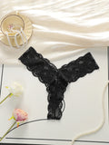 Women's sexy thong embroidered with lace transparent and charming easy to clean reusable comfortable underwear C915