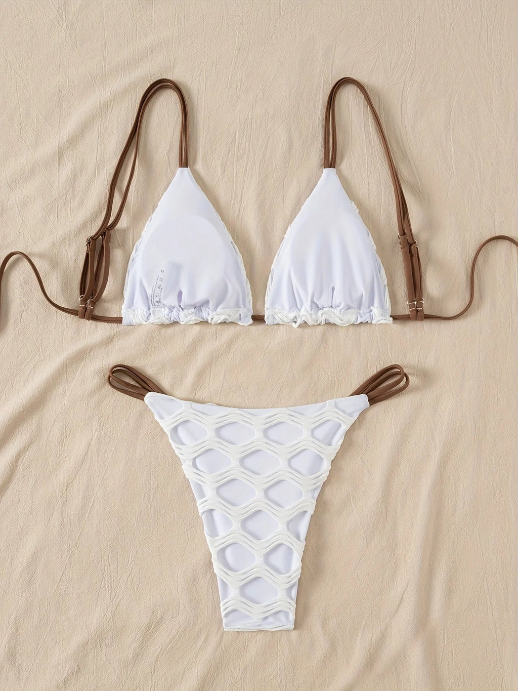 ZTVitality Sexy Mesh Patchwork Bikini Set 2025 New Arrival Padded Bra Bandage Mid Waist Swimsuit Women's Swimwear Summer Biquini