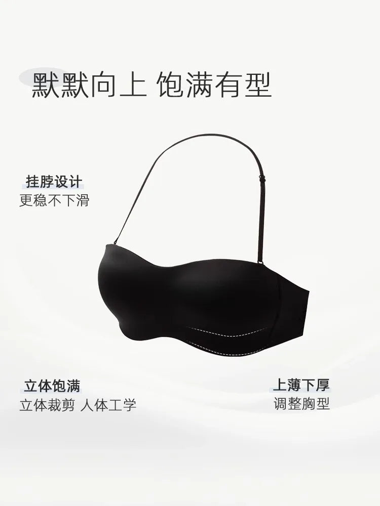 Vintage Multiway Bra Halter Neck Non-Slip Adhesive Bra for Small Bust Satin Backless Strapless Summer Lingerie UK S-XL MOYISU AB