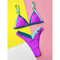 Sexy Splicing Brazilian High Leg Cut Bikini Women Swimwear Female Swimsuit Two-Pieces Bikini Set Bather Bathing Suit Swim V4749