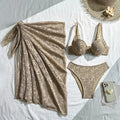 With Mesh Skirt Underwired Bra Cup Bikini Women Swimwear Female Swimsuit Three-pieces Bikini Set Bathing Suit Swim Beachwear