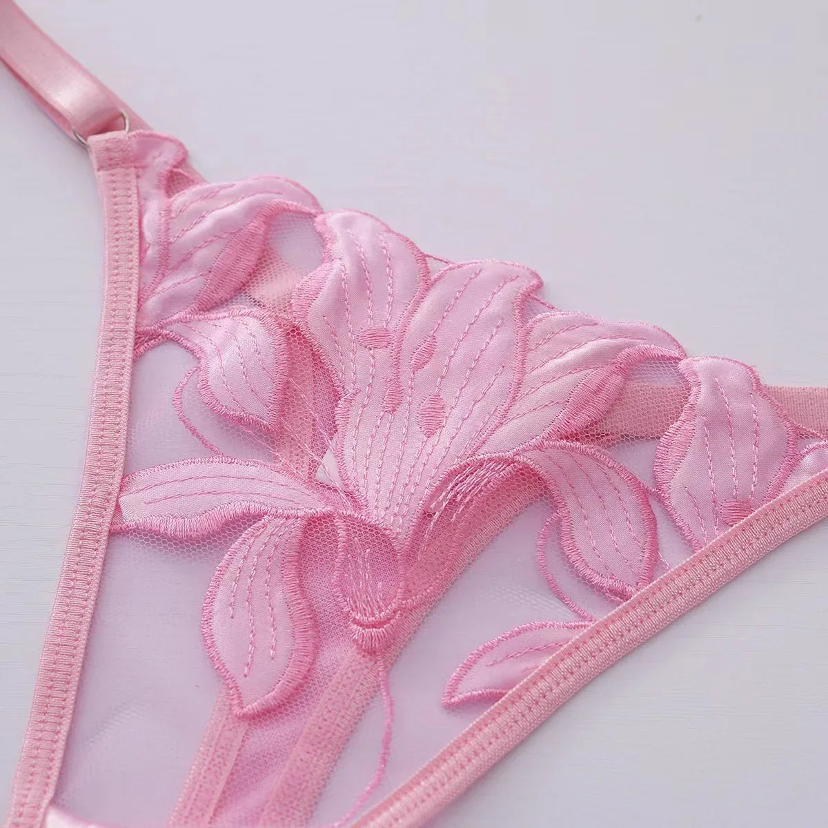 Fairy Lingerie Floral Valentine Charming Brief Panty Underwear Sexy Nighty Underwear Women See Through Bra Brief Set