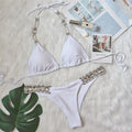 DEKA Women Brazilian Diamond Bikini Set Rhinestones Halter Swimwear Female Swimsuit Two-pieces Bikini Bather Bathing Suit Swim