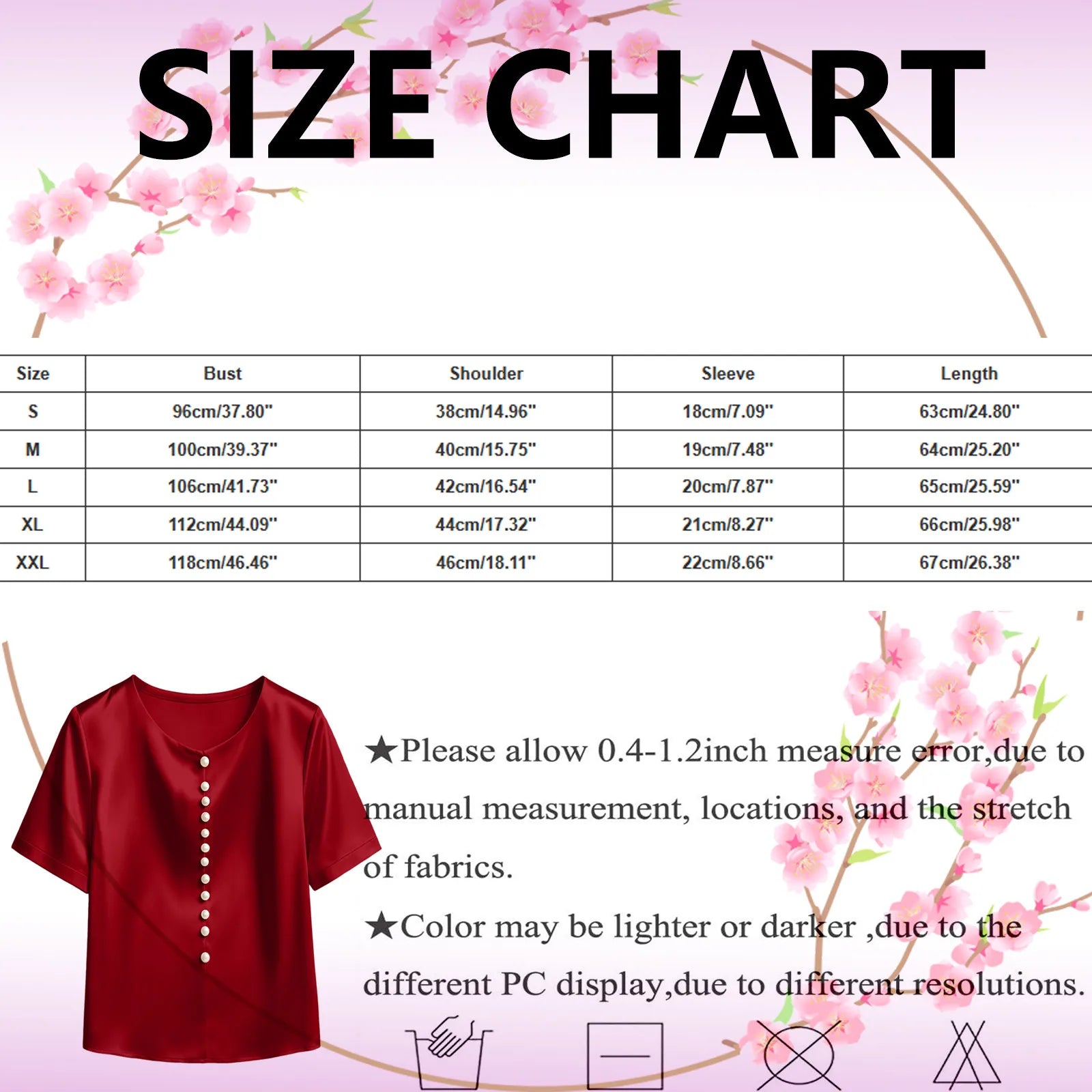 Women's Satin Short Sleeve T Shirt With Pearl Buttons Solid Color V Neck Loose Fit Elegant Office Lady Tees Summer Commuter Top