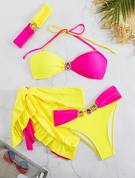2025 Elegant White Lace Bikini Set for Beach Chic Trendy 2-Pce Swimsuit Perfect for Beach Wear and Pool Parties Summer Getaways