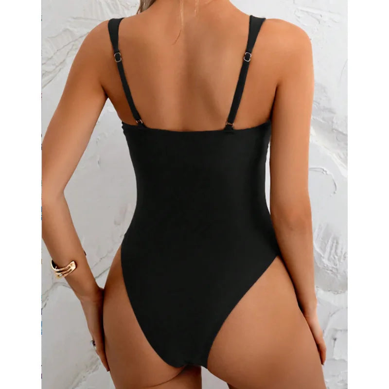 2026 Plain Ruched Swimsuit Women One Piece Solid Swimwear Female Beachwear Bathers Bathing Swimming Swim Bodysuit Summer