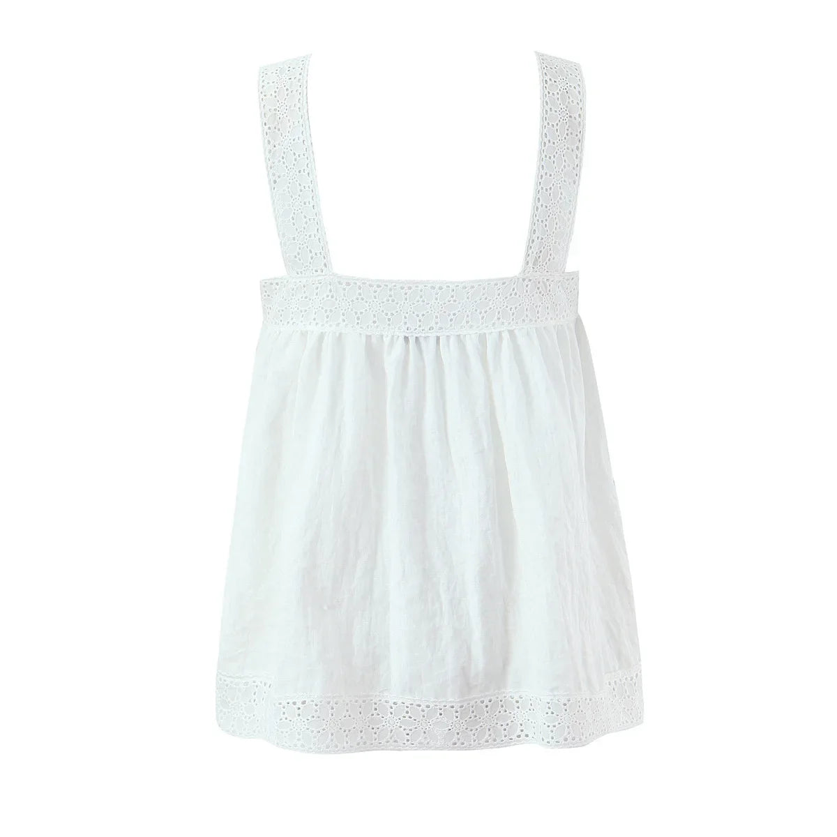 New Style Vacation Casual Lazy Style Pure White Simple Basic Lace Camisole Backless Deep V Suspenders Sleeveless Charming XNKI