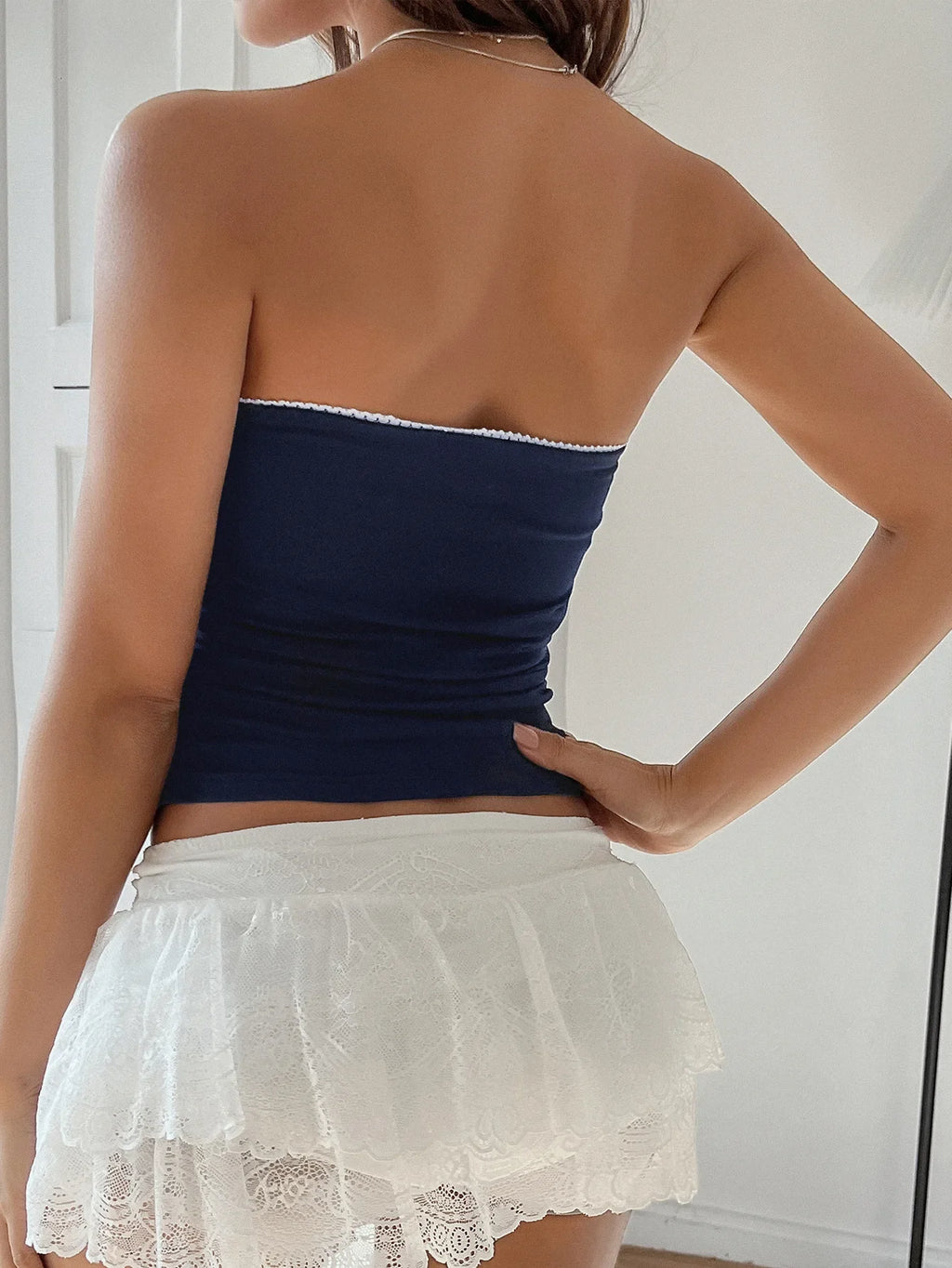 Spring Summer Women's Top Basic Bow Crop Top Lady Sweet Casual Tank Top Vacation Beach Dress up Korean Blouse Female Clothes