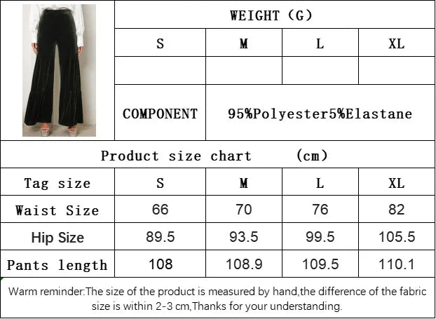 Autumn Winter Velvet Wide-Leg Pants Elegant Ruffled High-Waisted Straight-Leg Pants for Lady Casual Commuter Loose-Fit Trousers