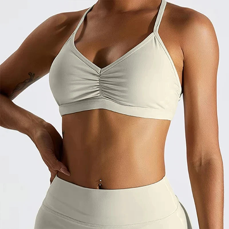 Summer Sexy Scrunch Sports Bra Gym Top Women Running Back Cross Top Sportswear Workout Underwear Fitness Workout Yoga Clothing