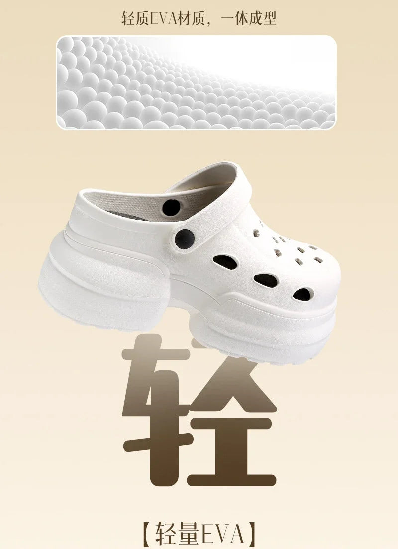 Women Platform Slippers Fashion Clogs Soft EVA Summer High Heel Shoes Thick Sole Female Street Wedges Sandals Home Beach Slides