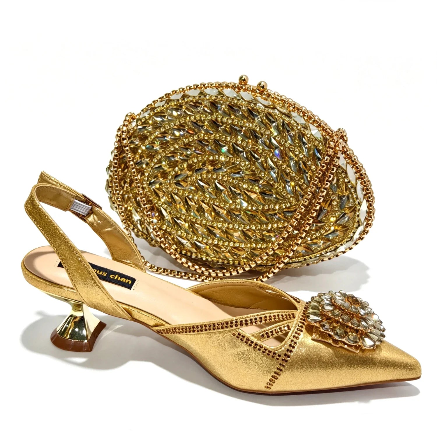 Doershow nice African Shoes And Bag Matching Set With silver Hot Selling Women Italian Shoes And Bag Set For Wedding HGY1-1