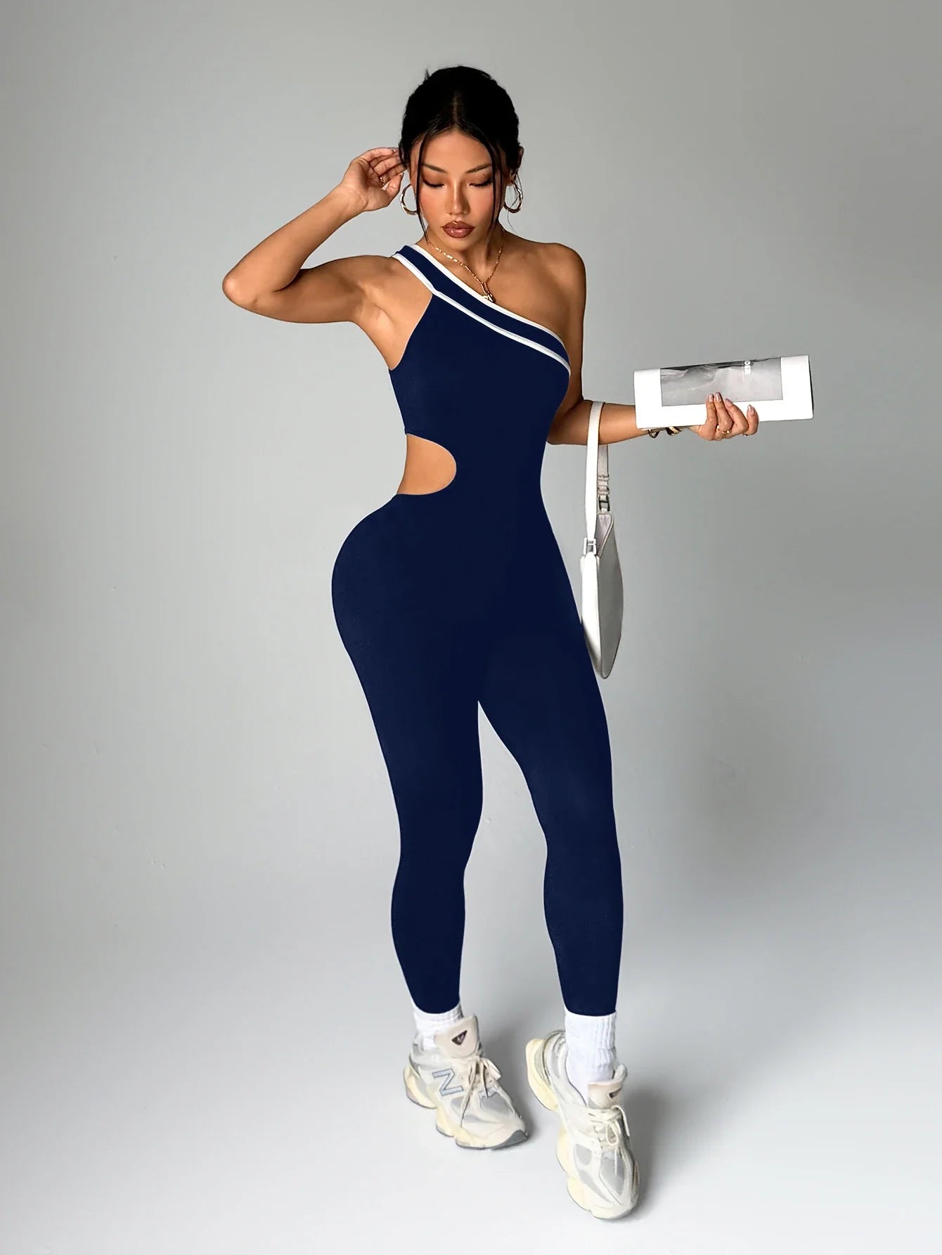 Women Seamless Yoga Jumpsuit Workout Bodysuit Tummy Control Butt-Lifting Gym Clothes Sleek Sportswear Striped Athletic Outfit