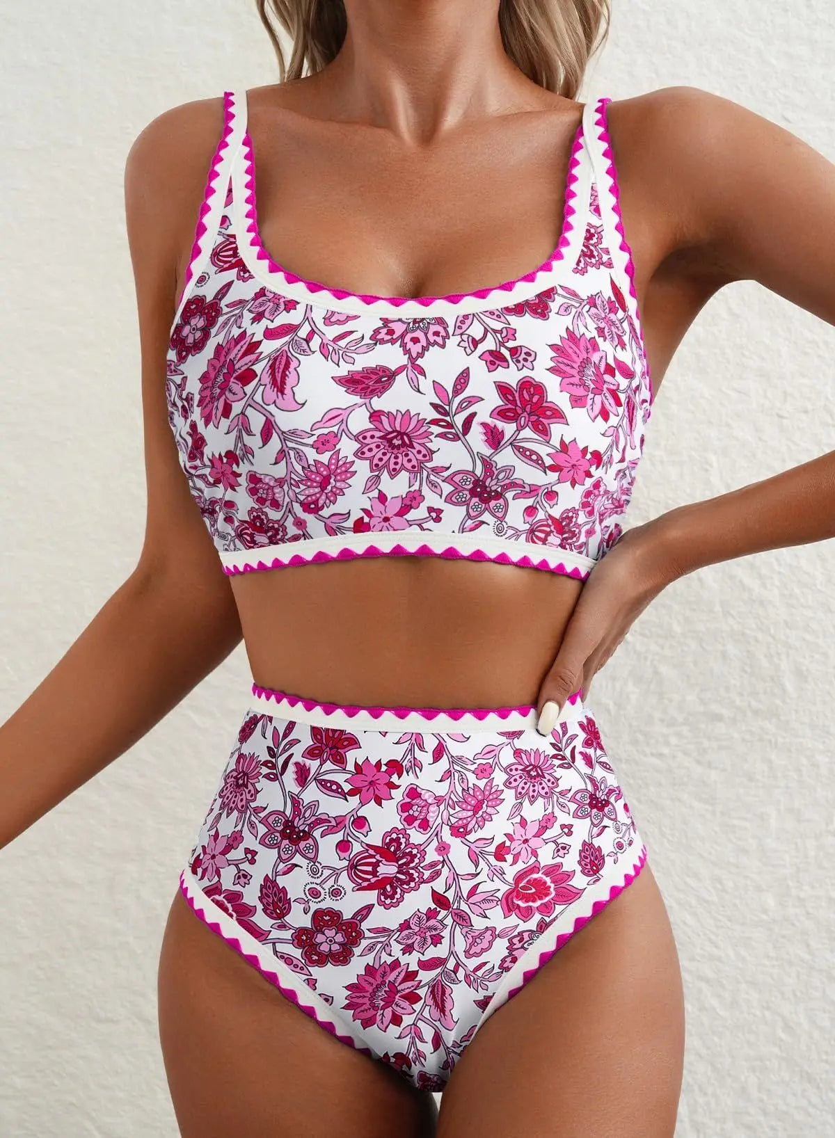 New Sexy Bikinis Print Swimsuits Women's Swimwear Push Up Female Beach Swim Wear Bathing Suits High Waist Bikini Set Pool Bather