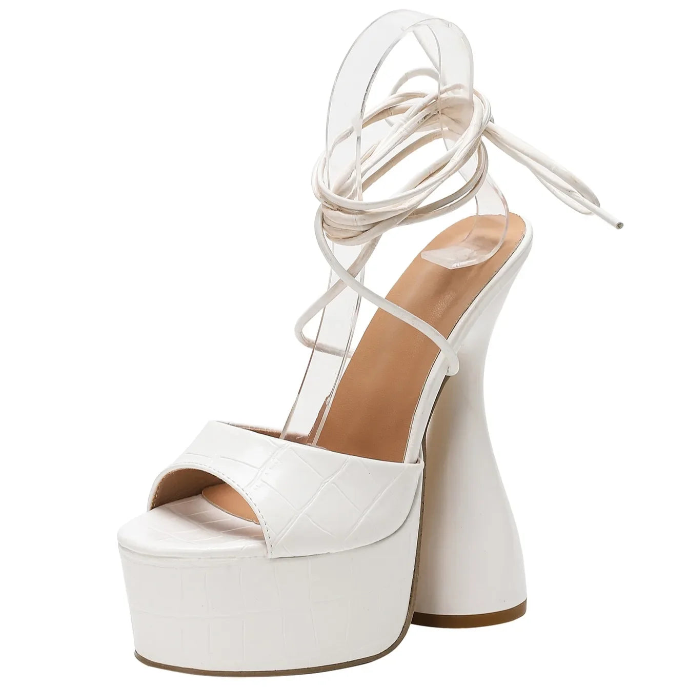 Round-toe Slip-on Strap High-heeled Fashion Women's Sexy Nightclub Sandals, Size 35-42