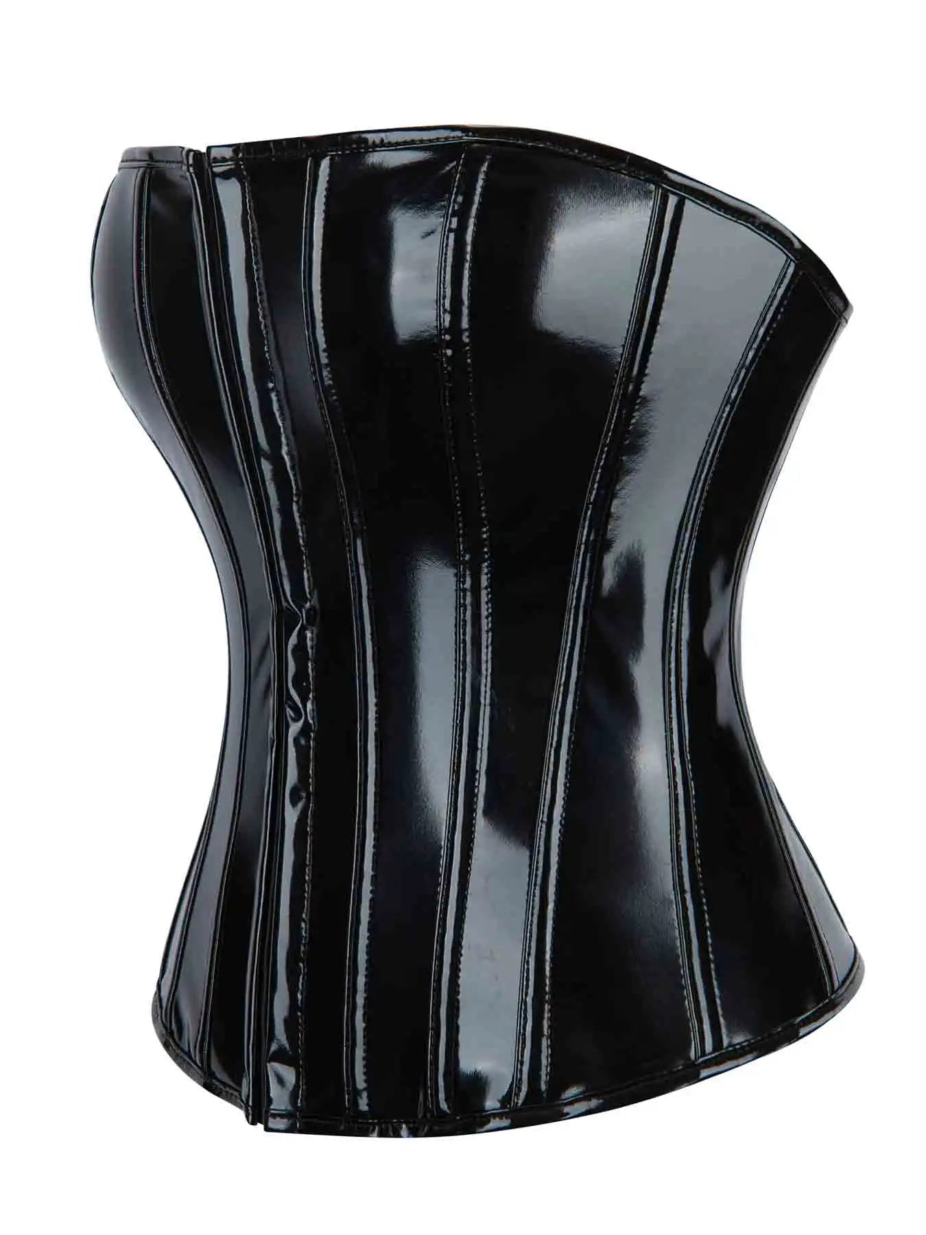 New European and American leather breasted glossy leather court corset waist corset