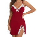 Summer Lace Sexy Sleeveless Nighties Dress Women Pure Black Sleepwear Lingerie V-neck Nightgown Nightdress Sleepshirts
