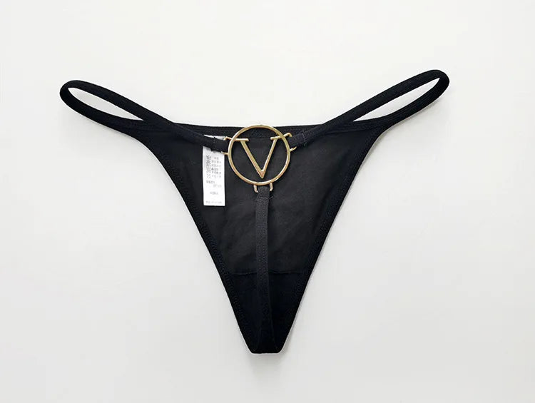 Metal Chain Hot Sexy Women Panties Cotton G String Girls Briefs Letter Thong Erotic Female Underwear Low Waist Intimates