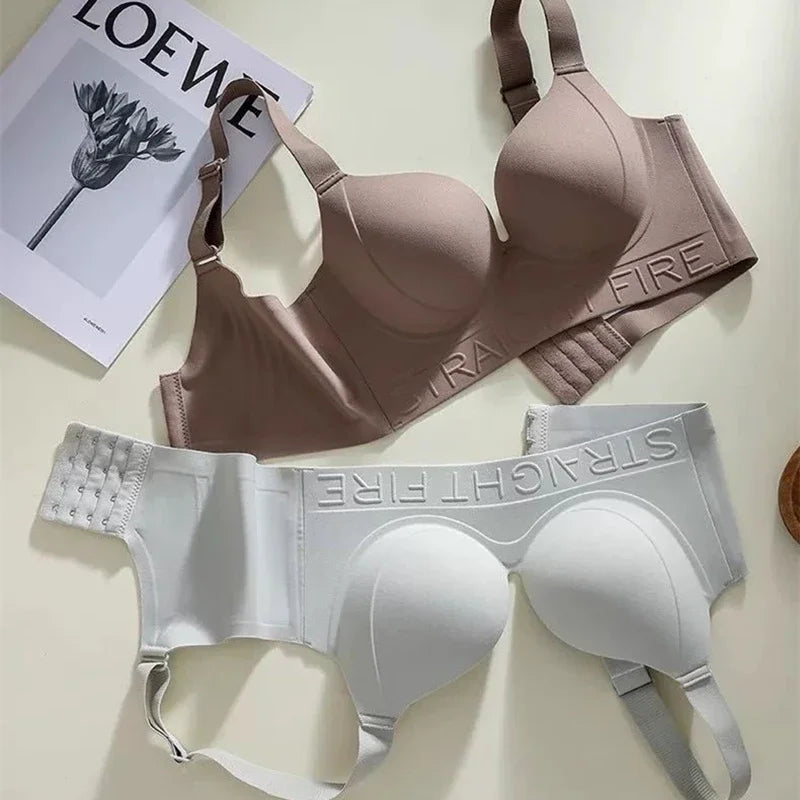 High-quality Thin Women's Underwear Large Breasts, Large Size, No Steel Rings, and Adjustable Upper Support and Anti-sagging Bra