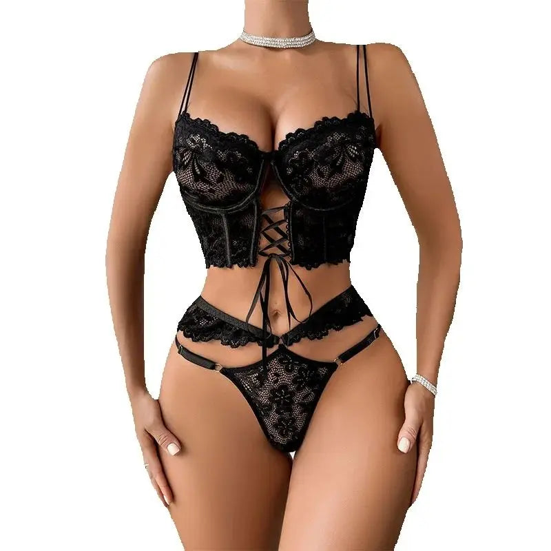 Luxury Lace Up Underwear Porn Exotic Sets Sexy Outfits Intimate Sensual Lingerie Delicate Bilizna Sets Hot Sex Clothes