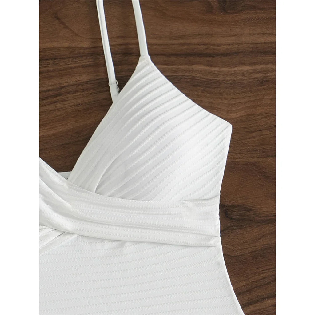 Sexy New Ribbed V Neck Wrinkled High Cut Women Swimwear One Piece Swimsuit Female Monokini Padded Bather Bathing Suit Swim K6364