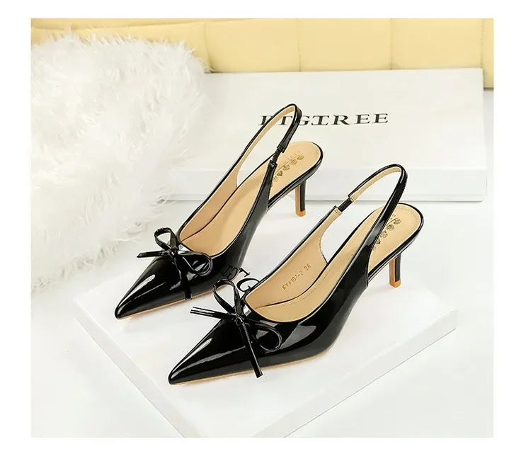 2026 Latest Light Luxury Style Women's Casual High Heel Sandals Summer Exquisite Pointed Shallow Mouth Fine Heel Modern Sandals