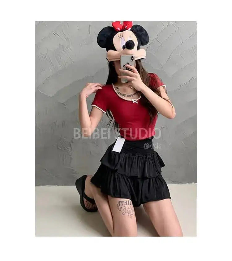 Cake Skirt White Fluffy High Waisted Girlish Style Short Half Skirt Black Ballet Skirt Fashion Sweet Korean Women 2026 New 55OK