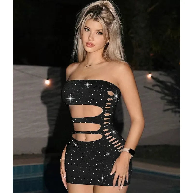 1PC Women Sexy Fishnet Beach Cover Up Hollow Out Bodycon Dress See Through Summer Swimwear