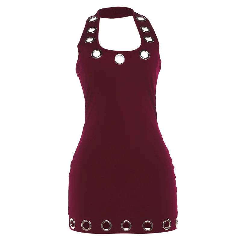 Summer Women's Fashion Dress Backless Hot Girl Sexy Slim Hip Cover Dress