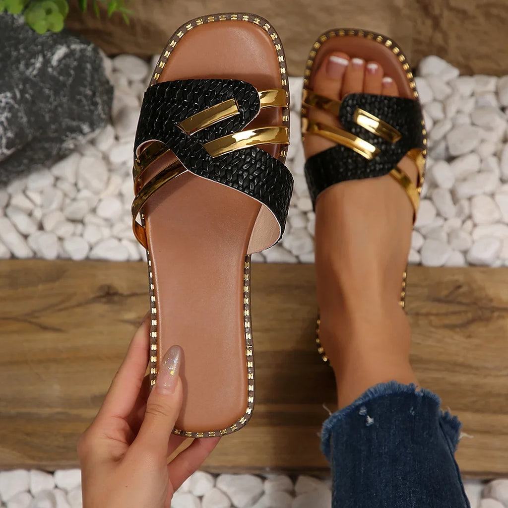 Women's Slippers New Summer Style Braided Versatile Casual Sandals Soft Sole Women's Flip Flop Women's Sandals Zapatos De Mujer