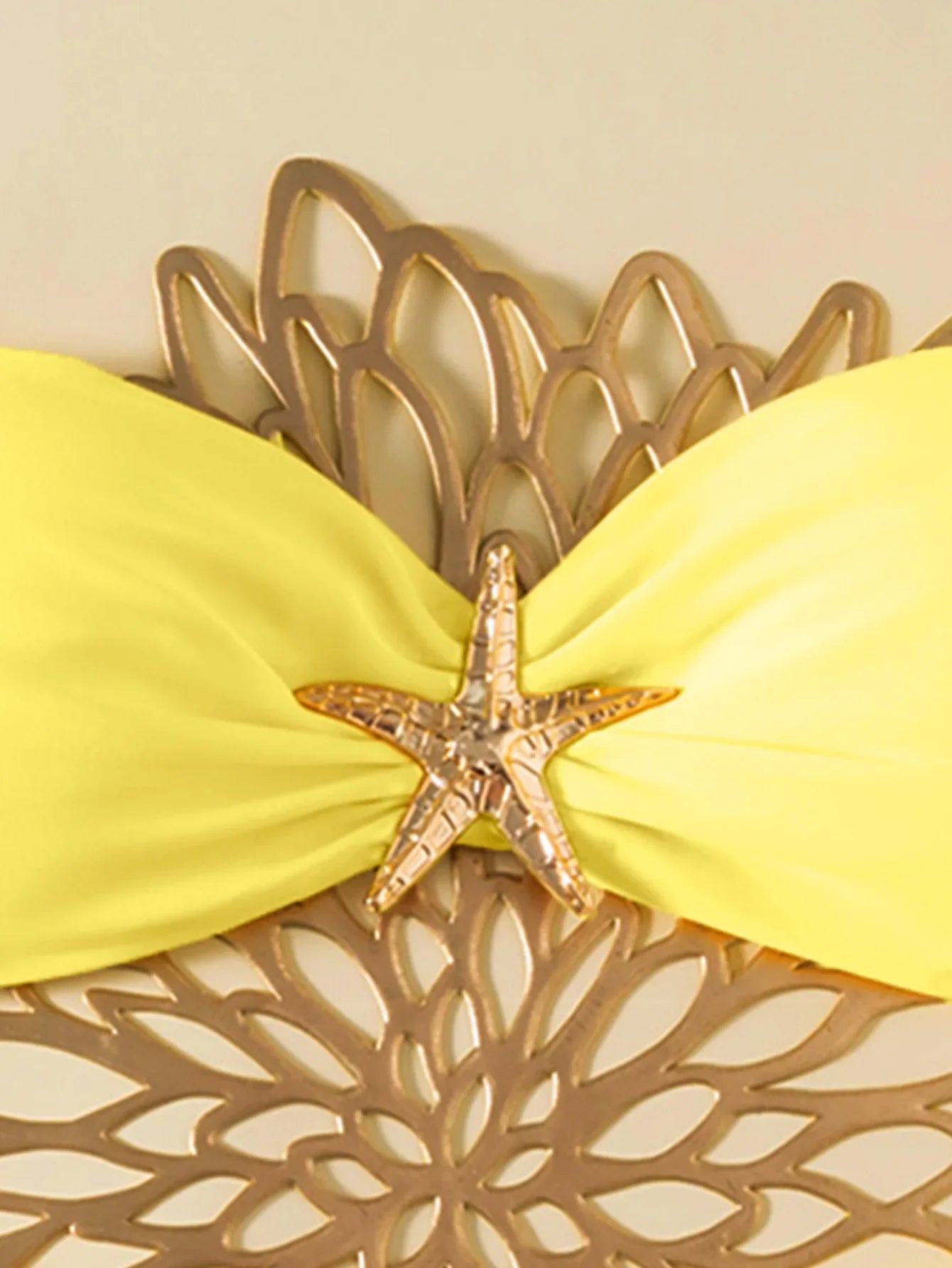 Sexy Bandeau Bikini Set 2026 Women Coffee Starfish Ornament Push Up Thong Swimsuit Brazilian Beach Bathing Suit Micro Swimwear