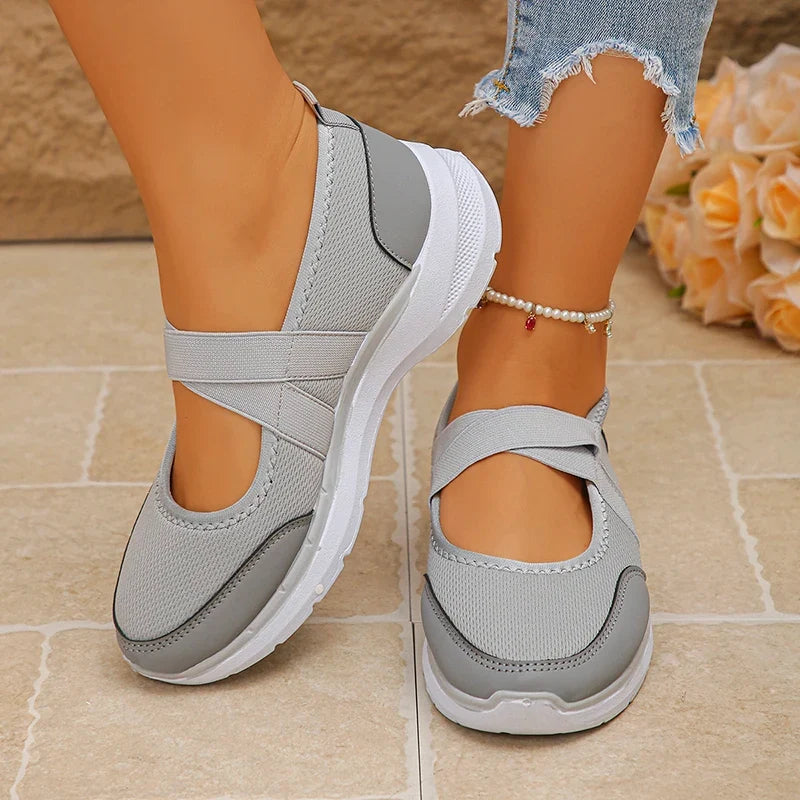 Spring Summer Breathable Flats Women Plus Size 43 Slip On Platform Sneakers Woman Comfortable Soft Non Slip Casual Shoes Female