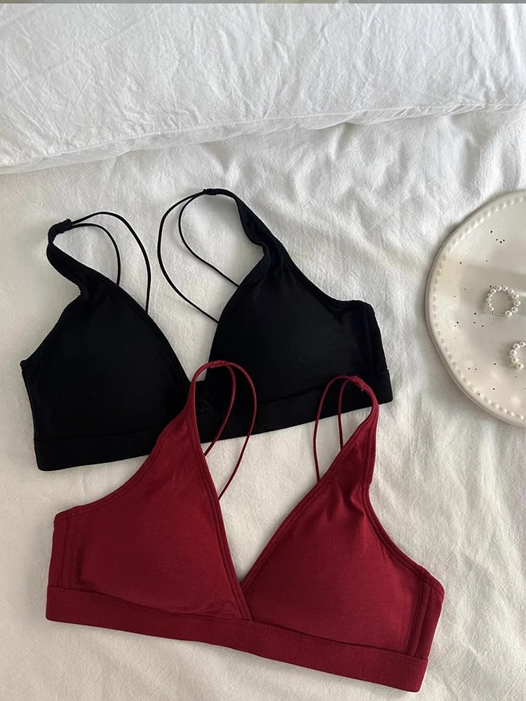 MOYISU French Triangle Cup Micro Push-up|Large & Small Breast|Sexy Nude Lightweight Skin Bra Cover Summer Comfort Fit