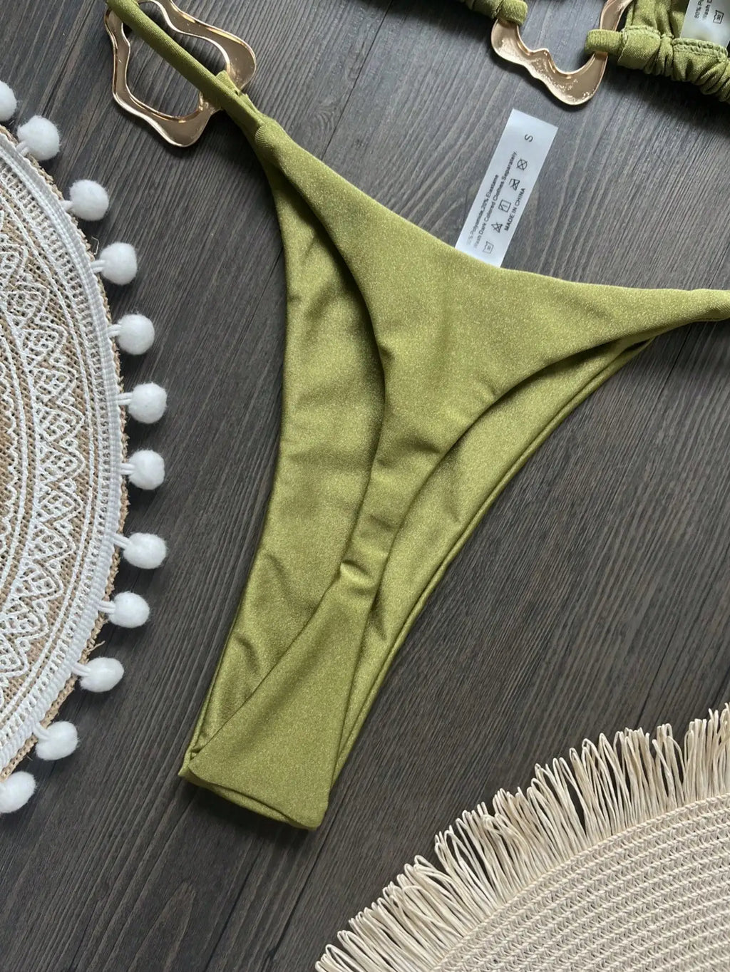 New Sexy Bikini Solid Color Lace-up Split Two-piece Swimsuit for Women