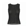 Women Sheer Rhinestones Tank Tops Mesh Sleeveless Shirt Aesthetic Beach Club Sexy Basic Vest Streetwear Summer