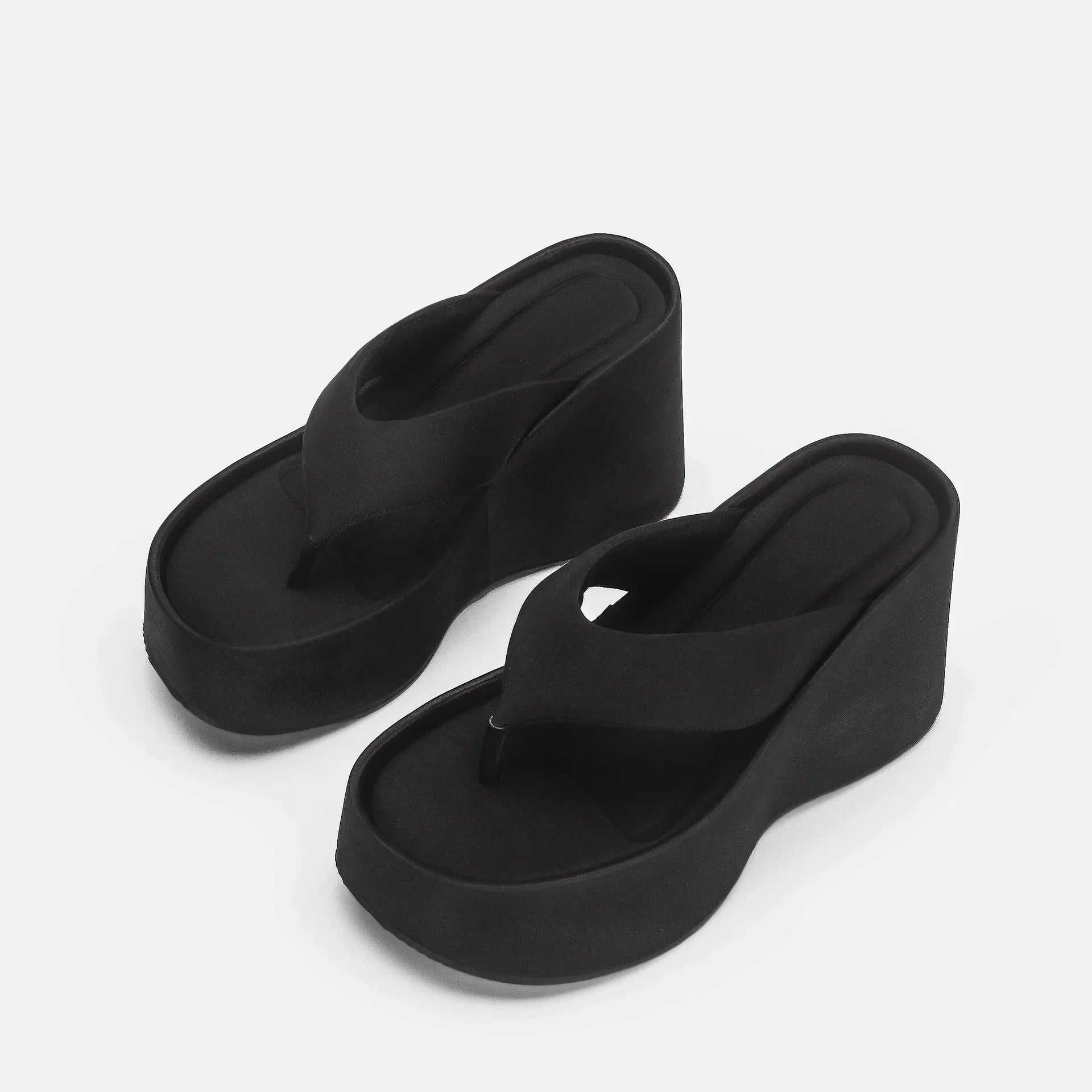 2026 Leisure Black Summer Platform Sandals Women Outdoor Slides Slipper Vintage Flip Flops High Heels Wedges Shoes Daily Wear